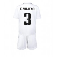 Fotbalové Dres Real Madrid Eder Militao #3 Dětské Domácí 2022-23 Krátký Rukáv (+ trenýrky)